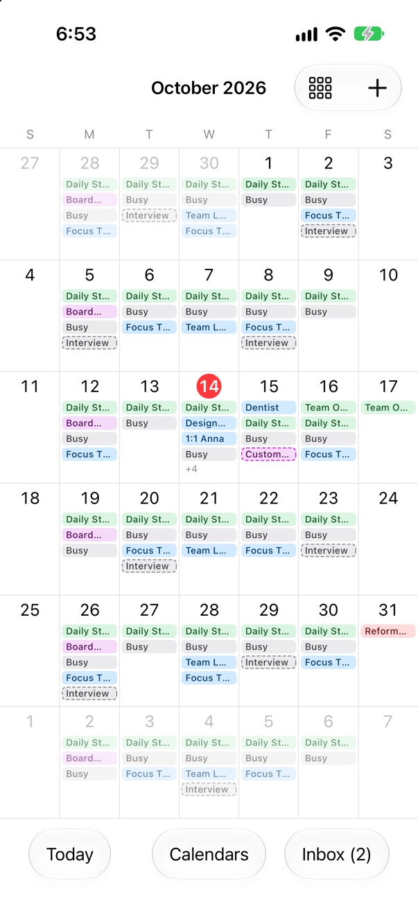 The month view